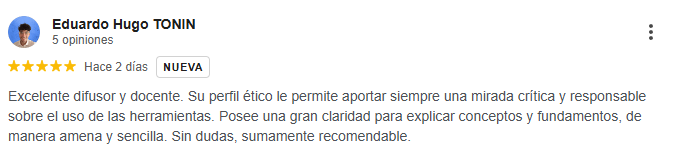 Valoración de Google del curso Diseño de Recursos didácticos visuales e interactivos con Gemini AI (Cupo completo) (3)